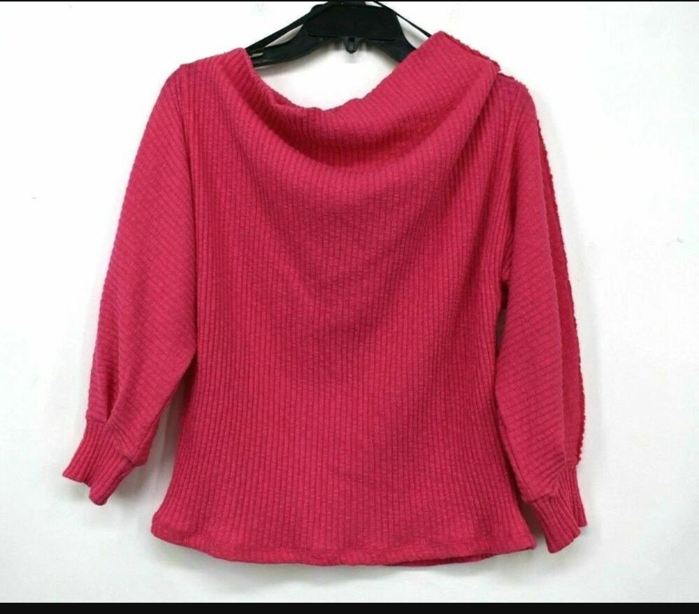 Gibson SMALL Marilyn Off the Shoulder Sweater Regular Petite Boat Neck Cotton